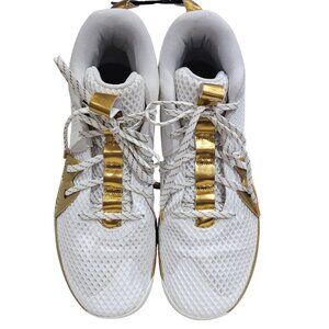 Under Armour Mens HOVR Basketball Shoes Sz 12 White & Gold Mesh Lightweight Desi